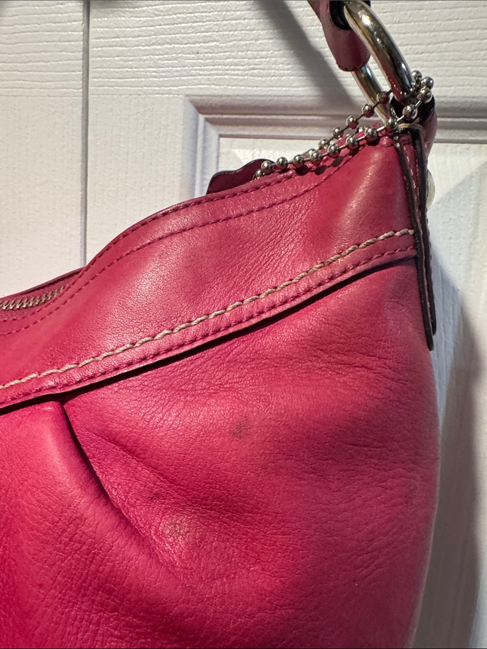 Coach Hot Pink Y2K Hobo Leather Shoulder Bag - Coach - Picture 2 of 11